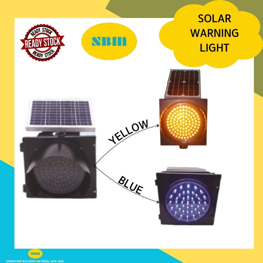 SBM - FLASHING SOLAR WARNING LIGHT BLUE / YELLOW LED | Shopee Malaysia