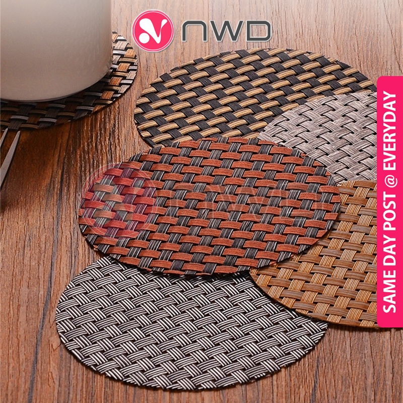 𝗨𝗦𝗔𝗕𝗟𝗘 𝗗𝗨𝗔𝗟 𝗦𝗜𝗗𝗘𝗦 》PVC Round Coaster Waterproof Table Mats Dining Table ...