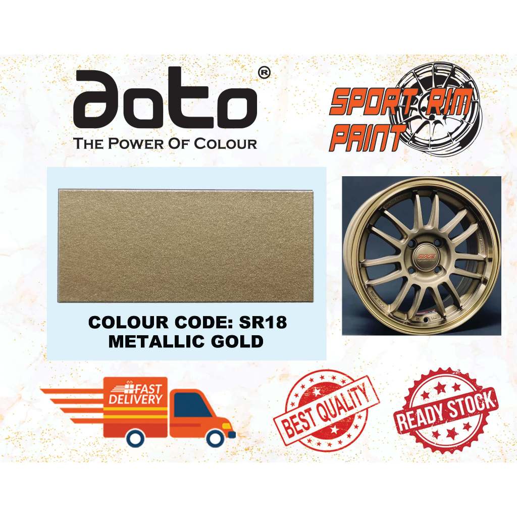 【READY STOCK】AOTO METALLIC GOLD SR18 Groundcoat Cat Sport Rim Motor Cat ...
