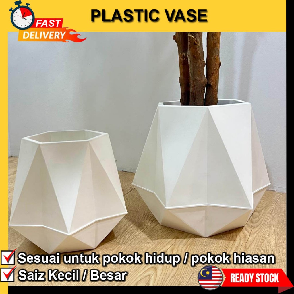 Plastic Flower Pot PVC Vase Pasu Bunga Hiasan Pasu Bunga Plastic Flower ...