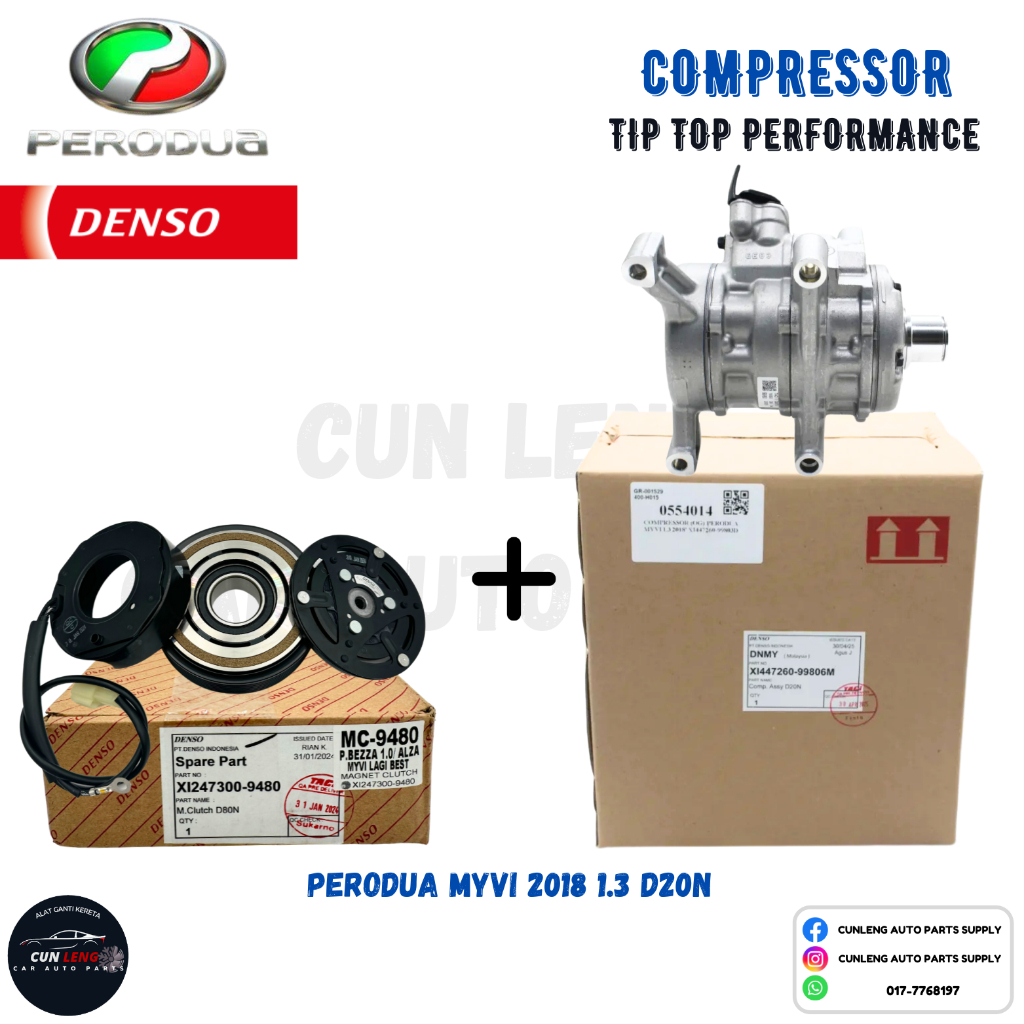 📣ORIGINAL📣 Perodua Myvi 2018 1.3 D20N Aircond Compressor With Pulley ...