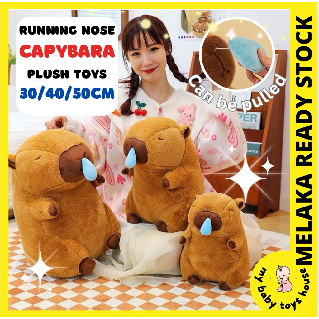 Capybara Plush Running Nose Plushie Anak Patung Plush Toy Capibara ...