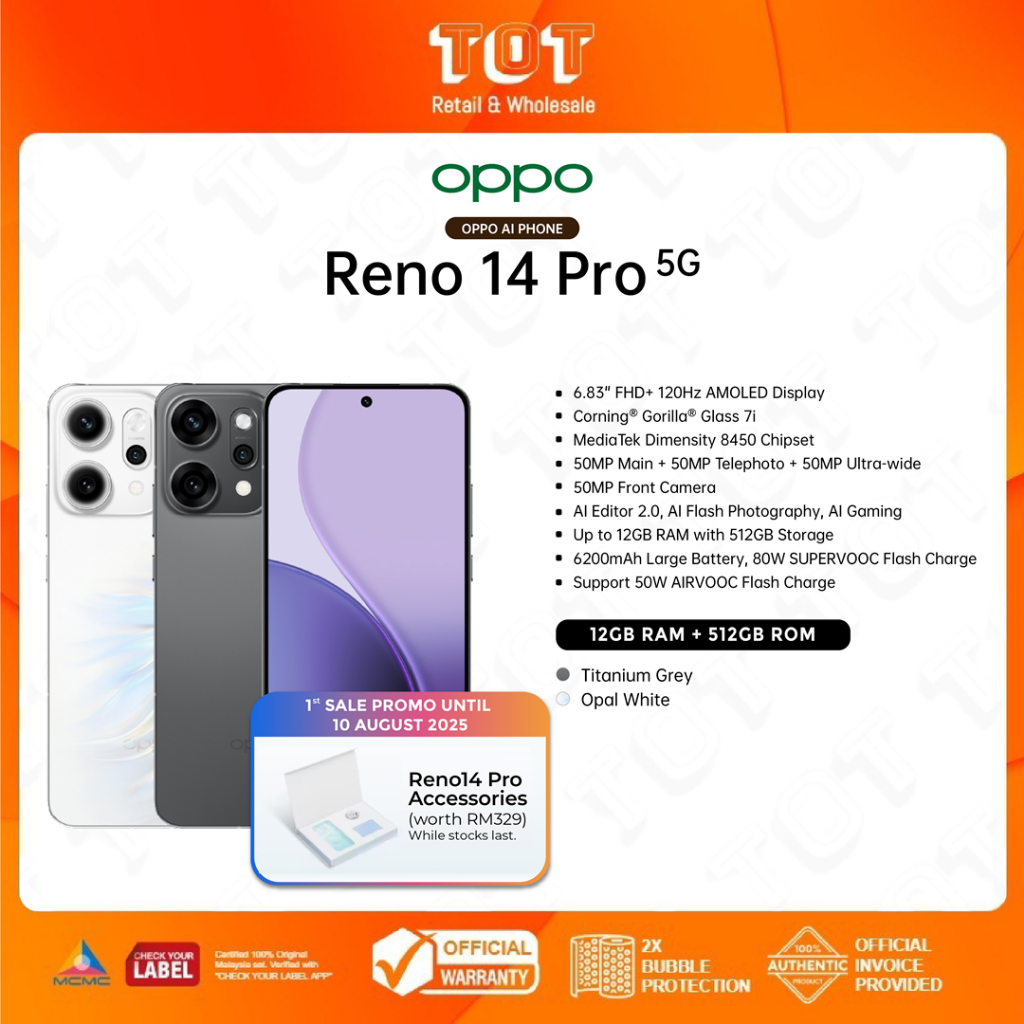 OPPO Reno 14 Pro 5G (12GB+512GB) 6.83