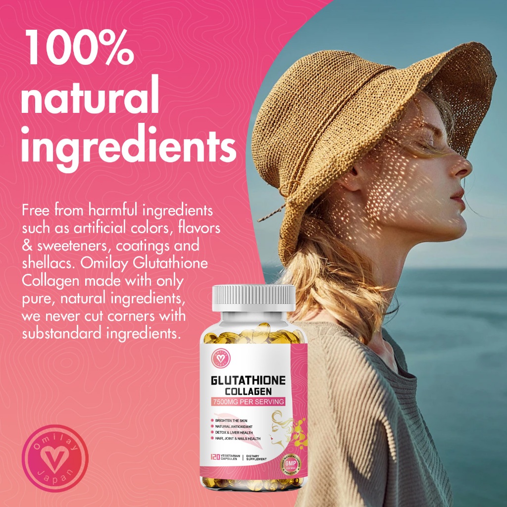 omilay glutathione Omilay Glutathione Collagen Capsules Anti-aging Skin Whitening Support Hair  and Nails Health