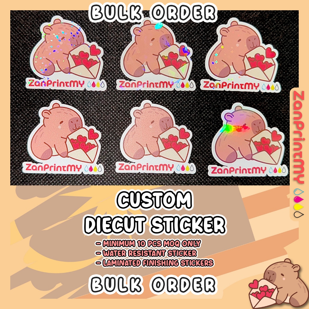 Bulk Order Customised Die Cut Laminated Stickers | Glitter, Matte ...