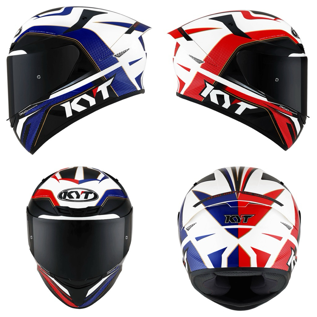 KYT HELMET TT COURSE GRAND PRIX BLUE RED GLOSS Fullface Helmet | Shopee ...