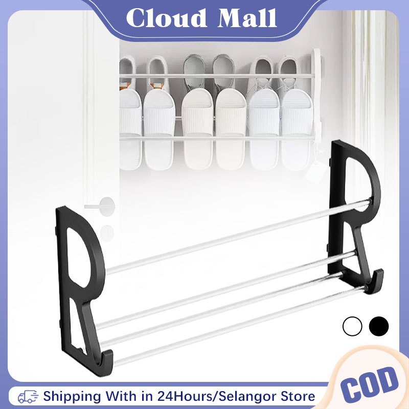 Bathroom Slippers Storage Rack Mounted Hanging Shoe Multi-Layer Folding ...