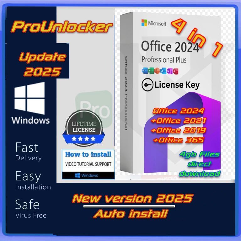 Office 4 in 1 2024 2021 2019 office 365 v2506 for Win & macOS ...