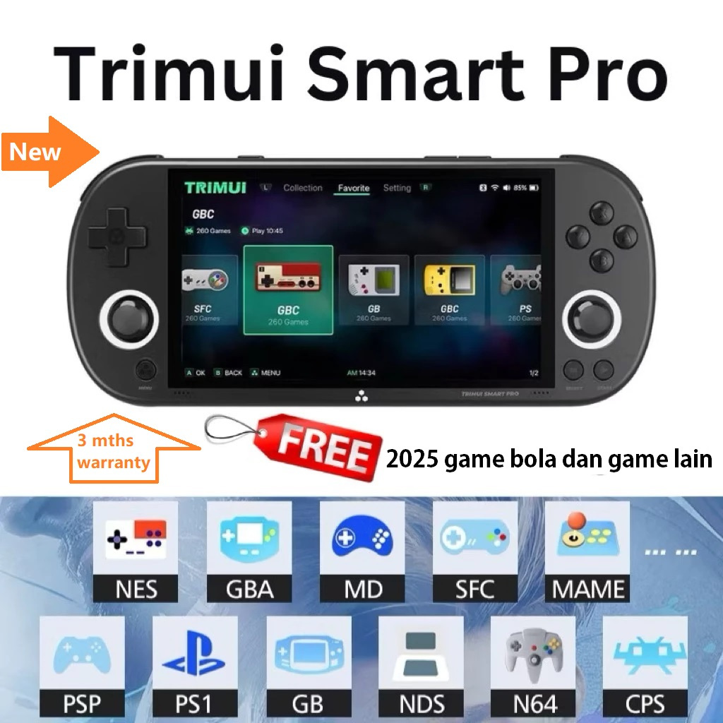 [Local Stock] TRIMUI SMART PRO Open Source System IPS 4.96 Inchi Screen ...