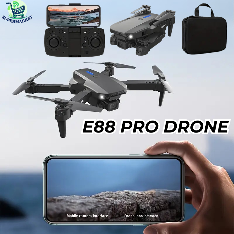 E88 Pro E99 RC Drone 4K HD Dual Camera Foldable Mini Quadcopter WiFi ...