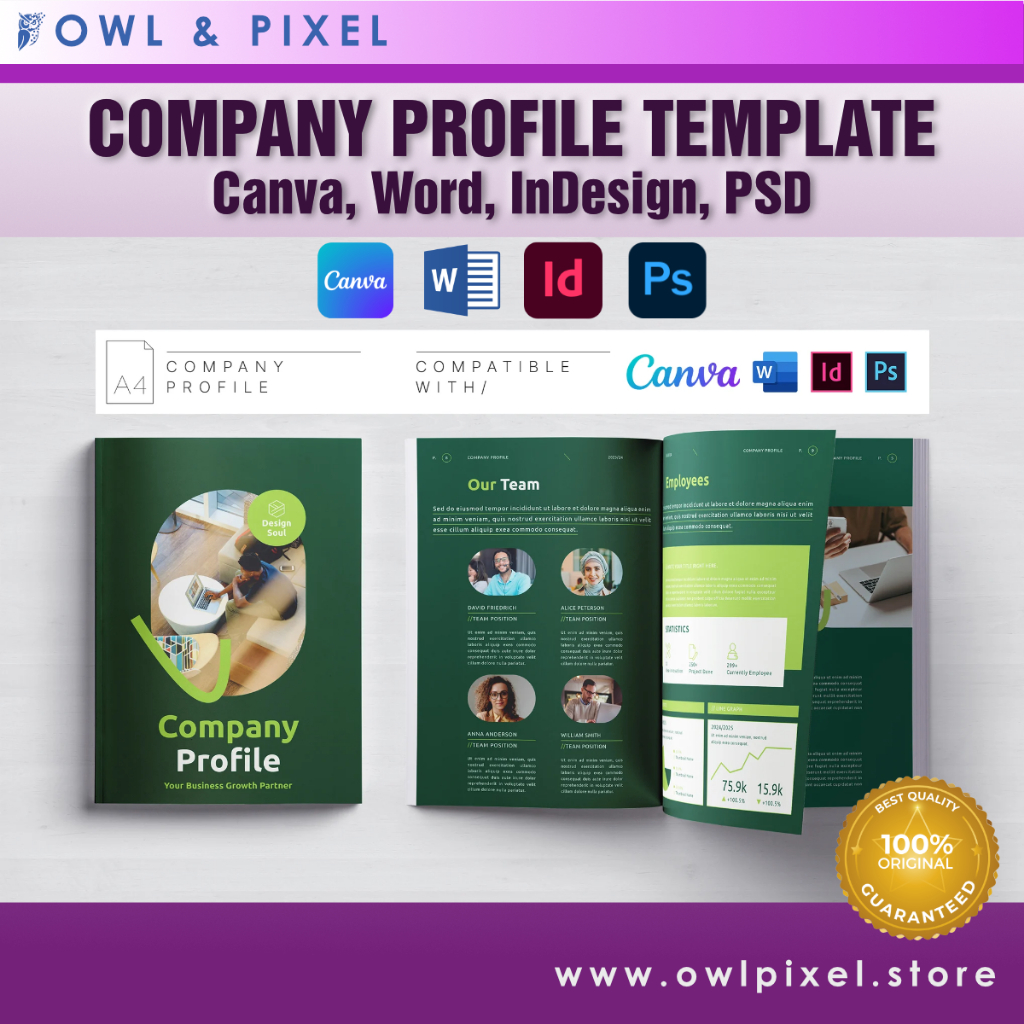 Unique Company Profile 16 Pages (Canva, Words, PSD & ID Template ...