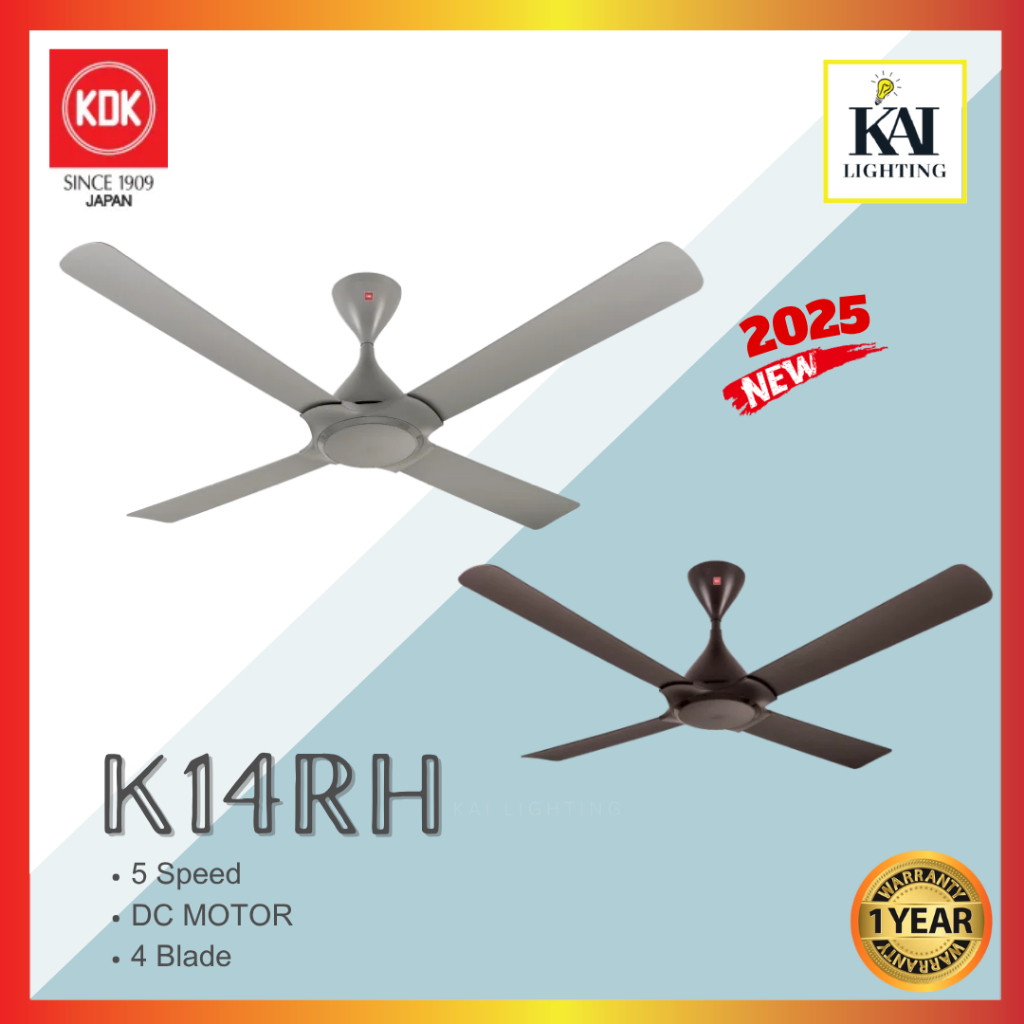 KDK RYOU SERIES DC MOTOR K14RH/K14PH REMOTE CONTROL 4 BLADE/5 BLADE 5 ...