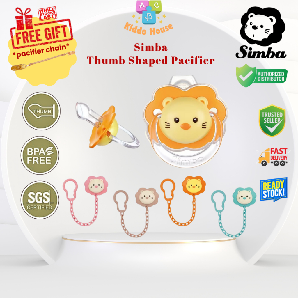 Simba 𝗧𝗵𝘂𝗺𝗯 𝗦𝗵𝗮𝗽𝗲𝗱 Pacifier 0m+ and 6m+ l All Ages Pacifier Holder l ...