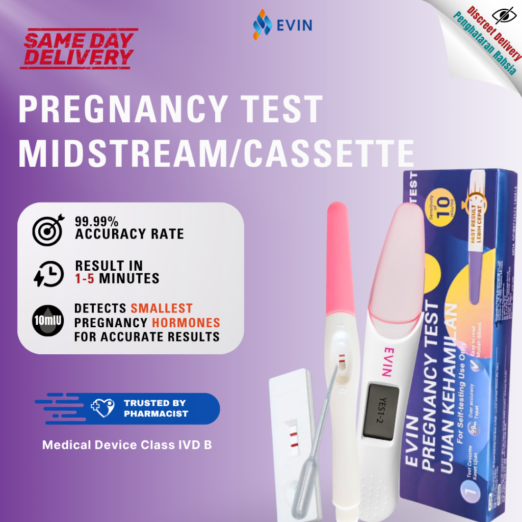【KKM APROVED 】EVIN Pregnancy Test Kit Cassette Test Pregnant Kehamilan ...