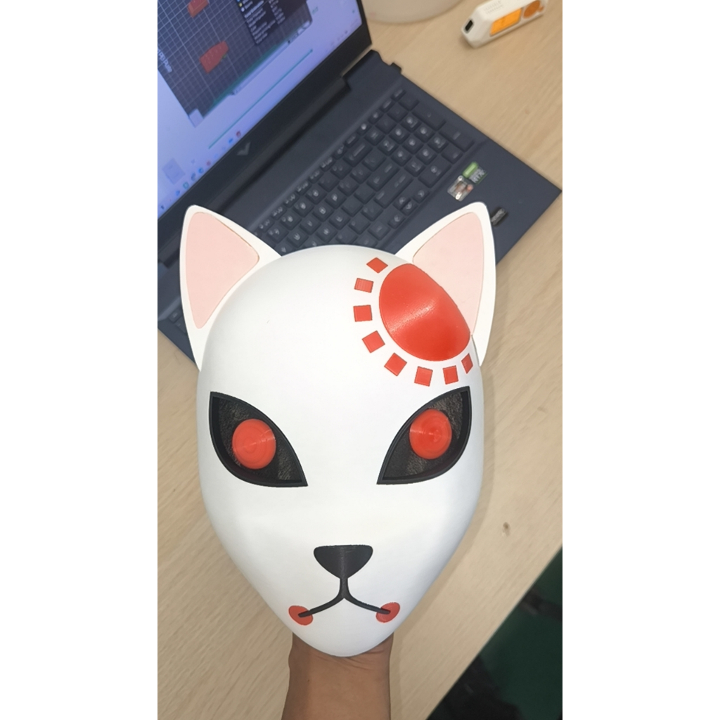 [3D PRINTED] Demon Slayer Anime Sabito Face Mask – 3D Printed Cosplay/Prop/Anime (PLA/PETG)