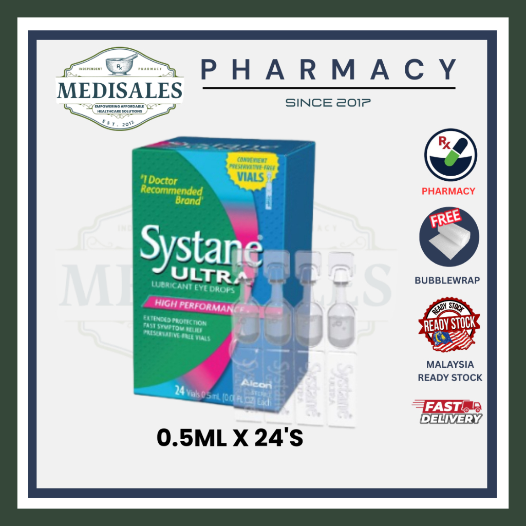 ALCON SYSTANE ULTRA UD PRESERVATIVE-FREE EYE DROPS 0.5ML X 24'S (EXP 11 ...