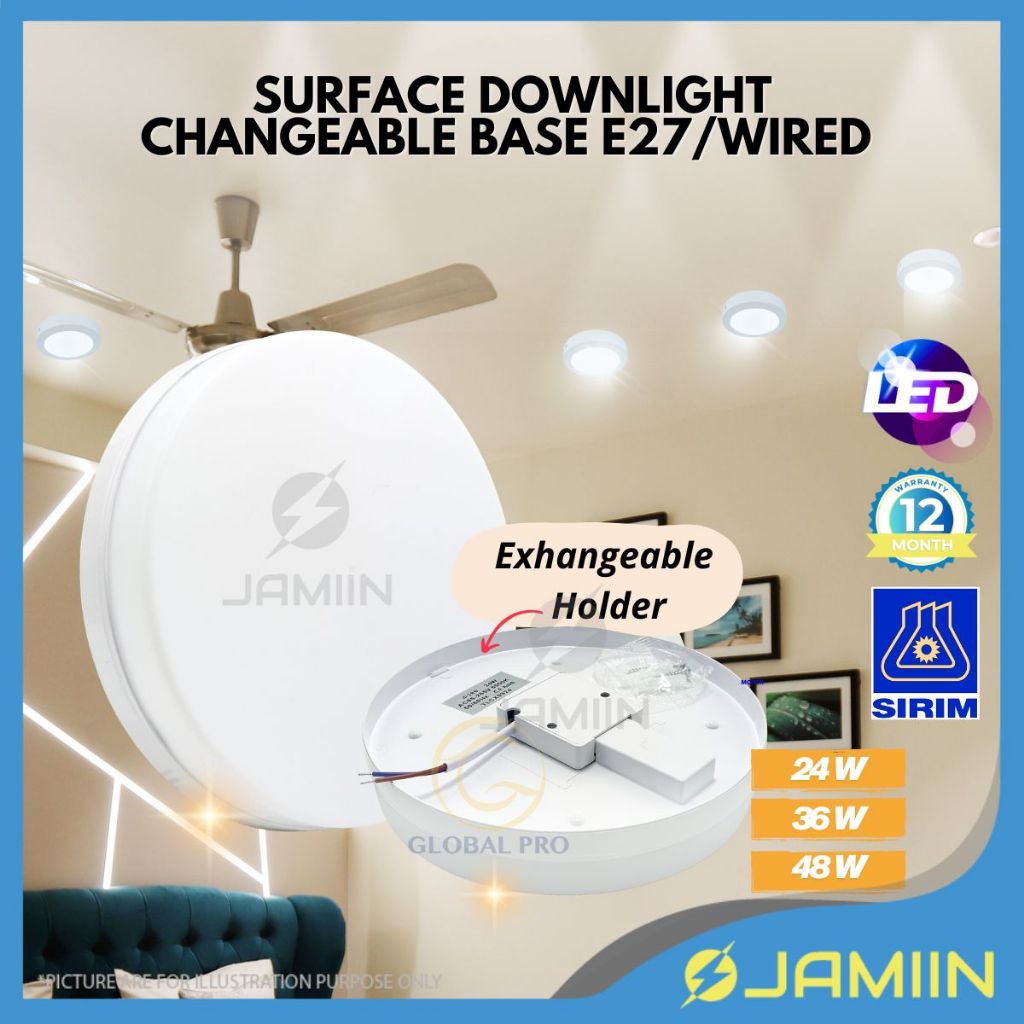 Surface Changeable Holder Downlight Lampu Siling Lampu Ruang Tamu ...