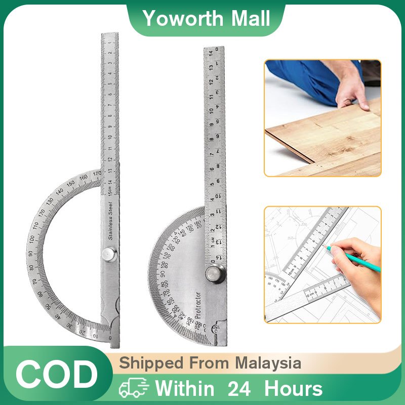 14cm/15cm 180 Degree Stainless Steel Protractor / Metal Angle Ruler ...