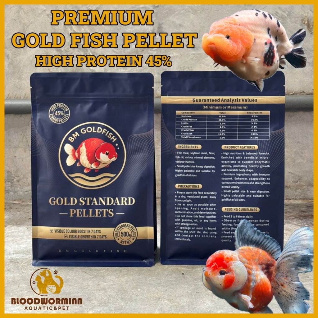 PREMIUM BM Gold Fish Pellet Sinking Type 500g/Goldfish Pellets Fish ...