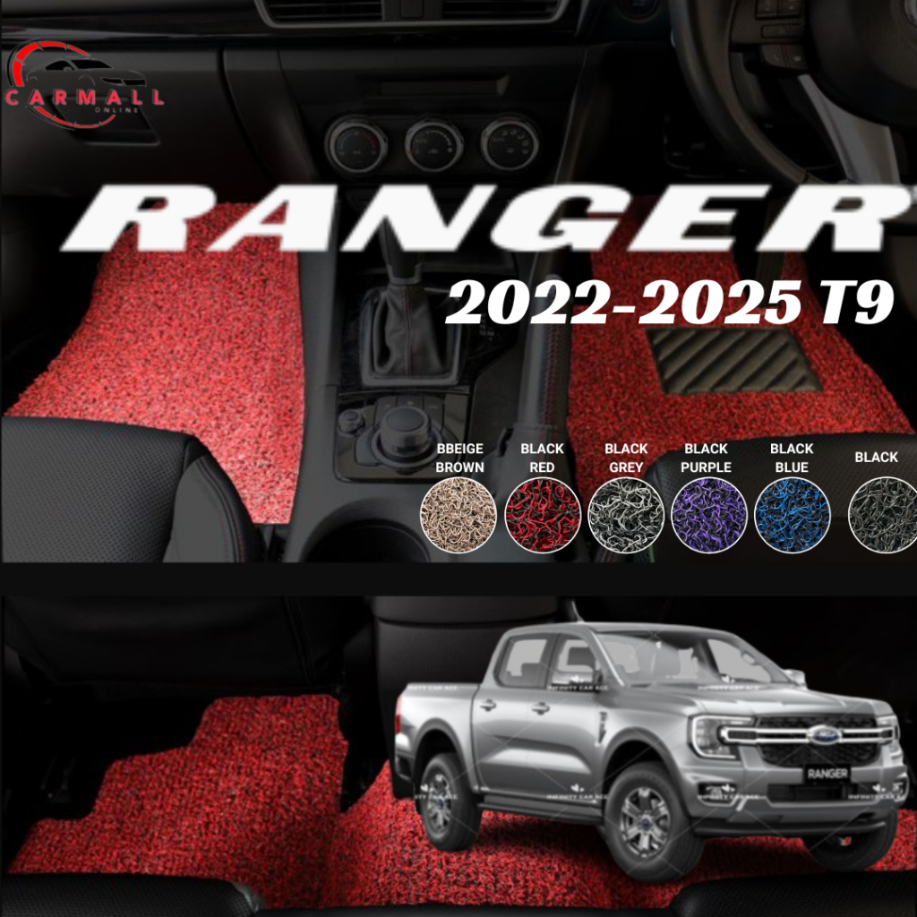 Ford Ranger 2022 T9 Precut Car Carpet 5 pcs(set) Karpet Kereta Nail ...