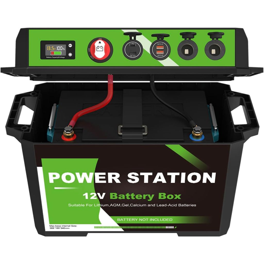 Battery Box with USB and Anderson Plug - 12V Waterproof Smart Battery ...