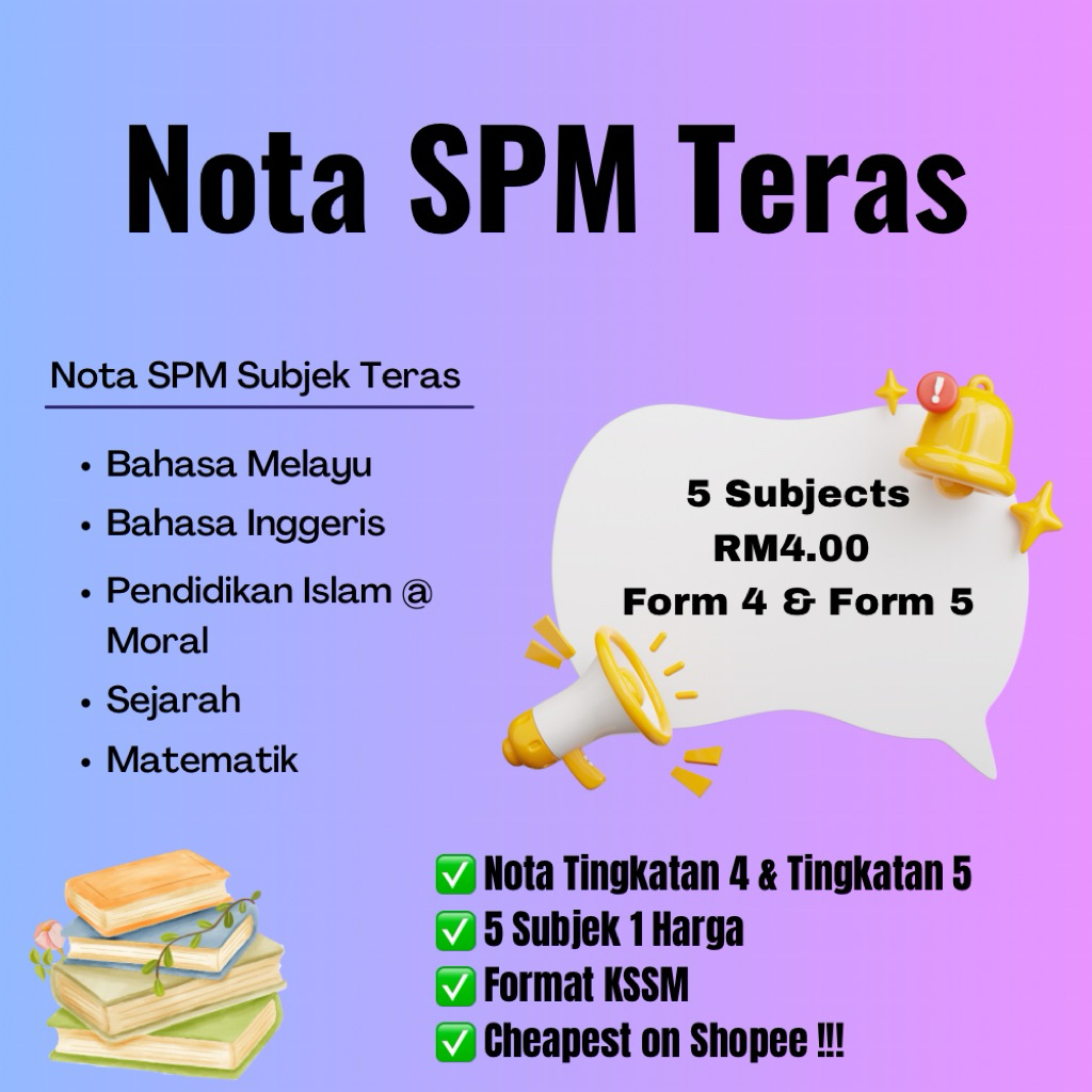 [PDF] SPM Nota Subjek Teras | Bahasa Melayu | English | Mathematics ...