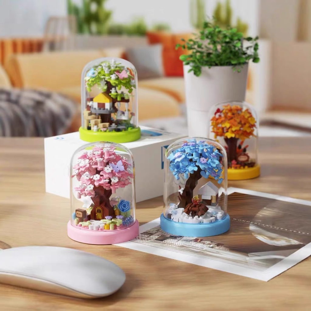 Mainan Brick Sakura Tree House Flower Building Block Puzzle Assembly ...