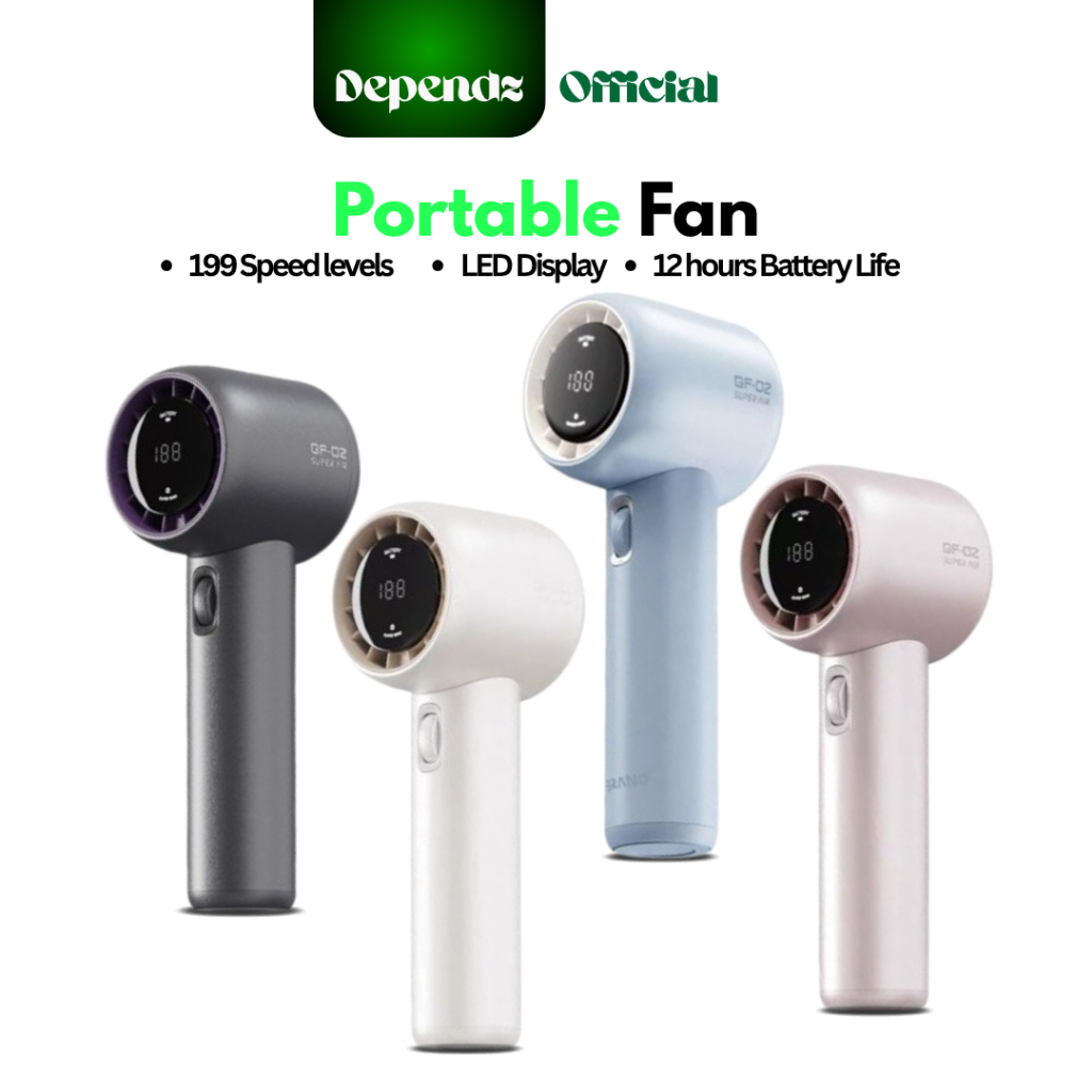 Dependz GF02 Compact Rechargeable Fan with Adjustable 199 Speeds, 4000 ...