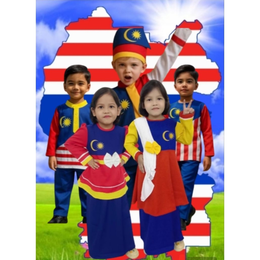 BAJU MARDEKA GIRLS & BOY, KEBAYA PRINTED MERDEKA, TELOK BELANGA MERDEKA ...