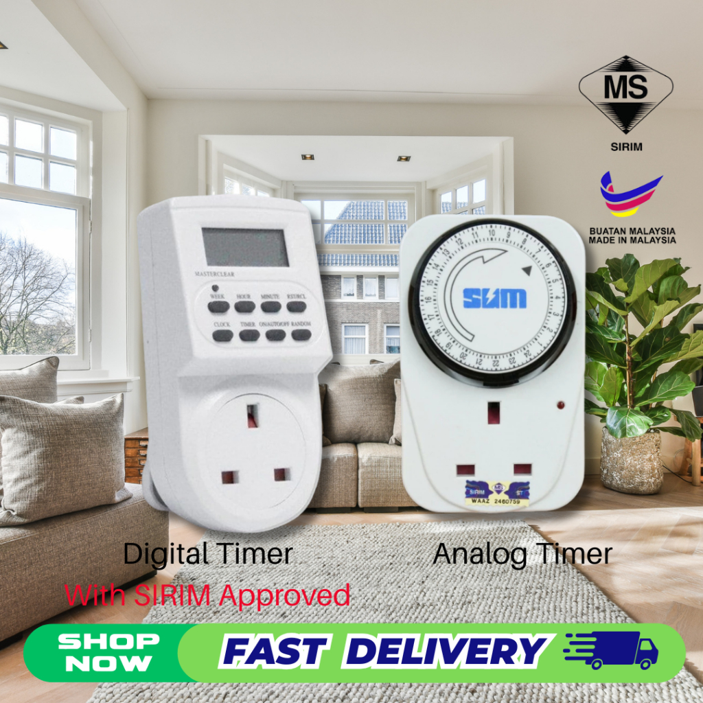 Digital & Analog Timer Plug – Approved by SIRIM Malaysia | Shopee Malaysia