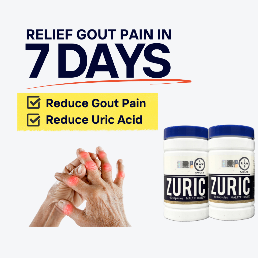 Zuric - Natural Gout Supplement | Relief Uric Acid (60’s), Urat Asam ...
