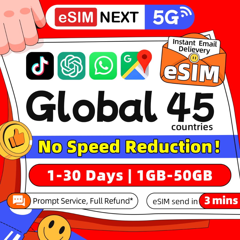 Global Esim Europe 5G High Speed Data 1-30 Days 1-50GB USA eSIM Travel ...
