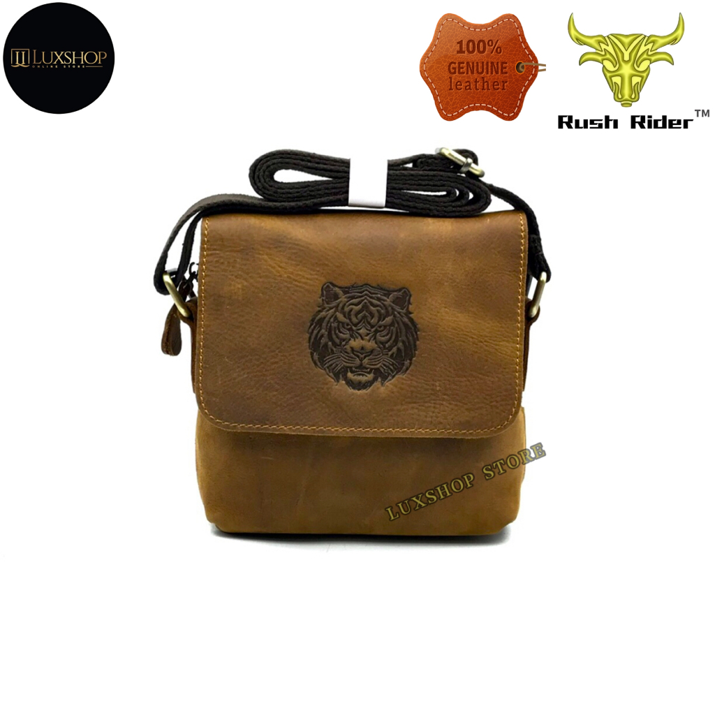 Rush Rider S Size Sling Bag Man Full Grain Cow Leather Shoulder ...