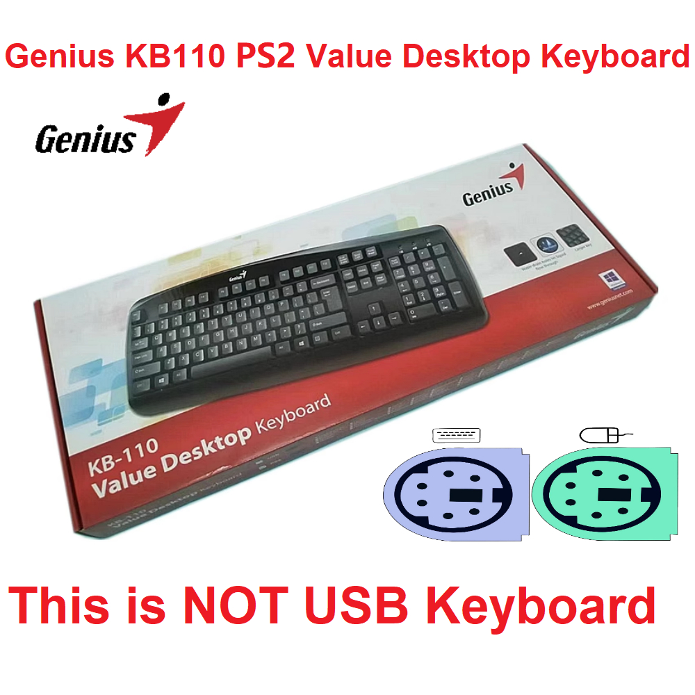 New in Box Genius KB110 Value Desktop Keyboard Black Standard Windows ...