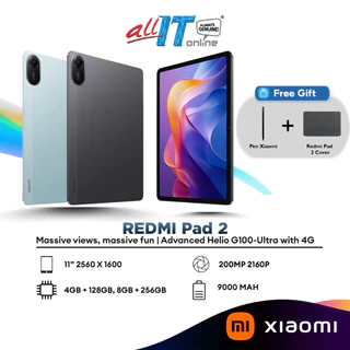 Xiaomi Redmi Pad 2 11" 4G 4GB/128GB | 8GB/256GB |MediaTek Helio G100-Ultra | 9000mAh Battery