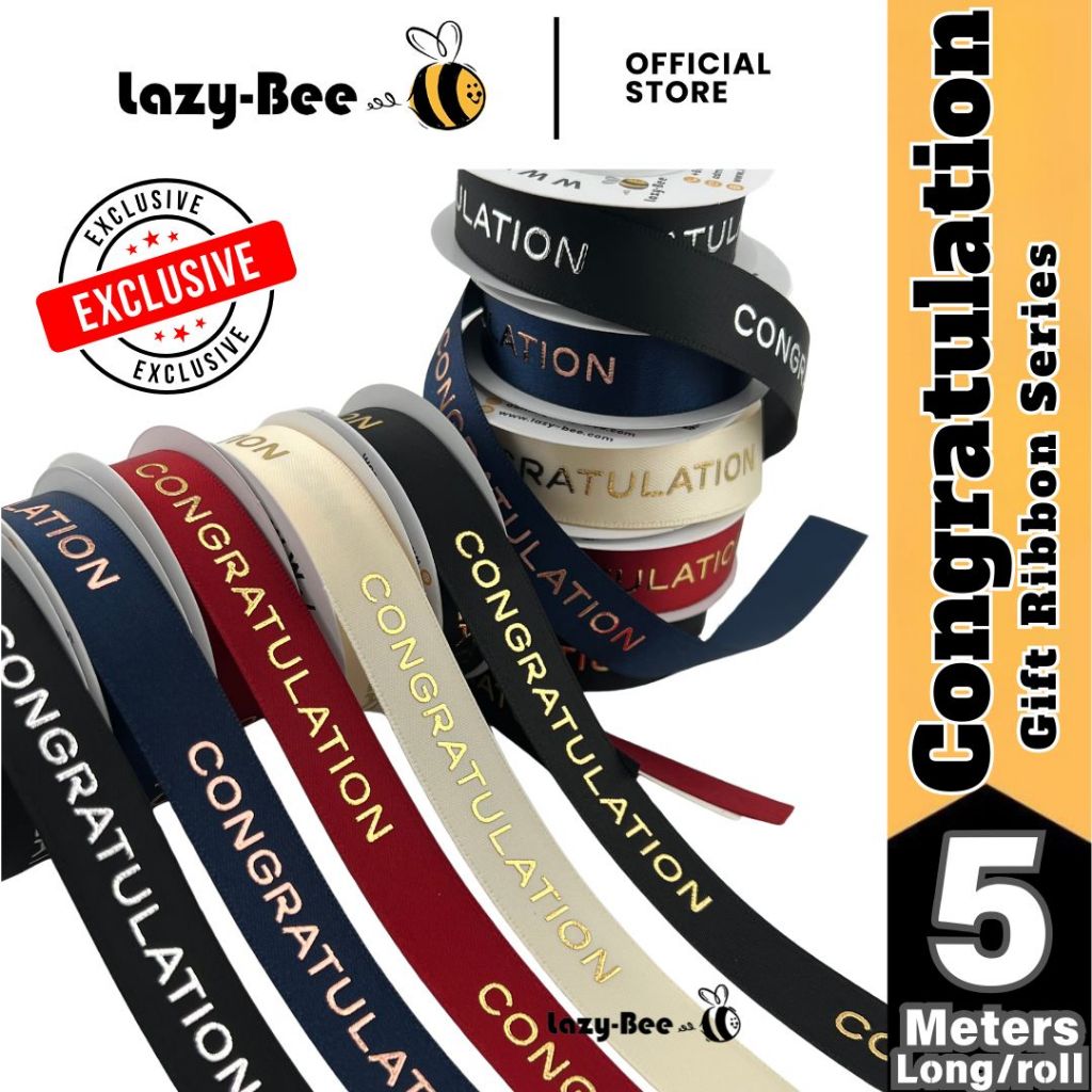 LAZY BEE Congratulation Graduation Congrats Grad Convocation Ribbon ...