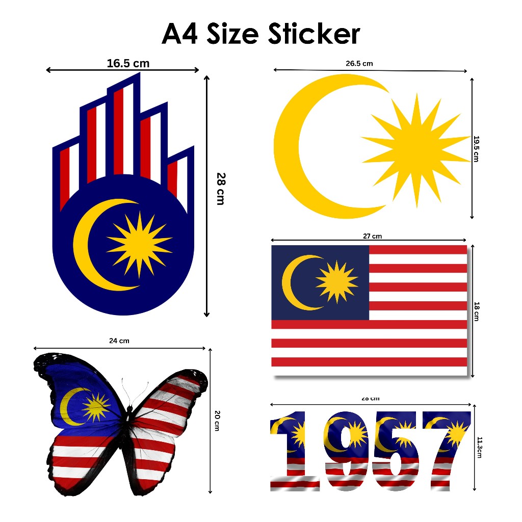1pc Sticker Bendera Sempena Merdeka Saiz A4 | Shopee Malaysia