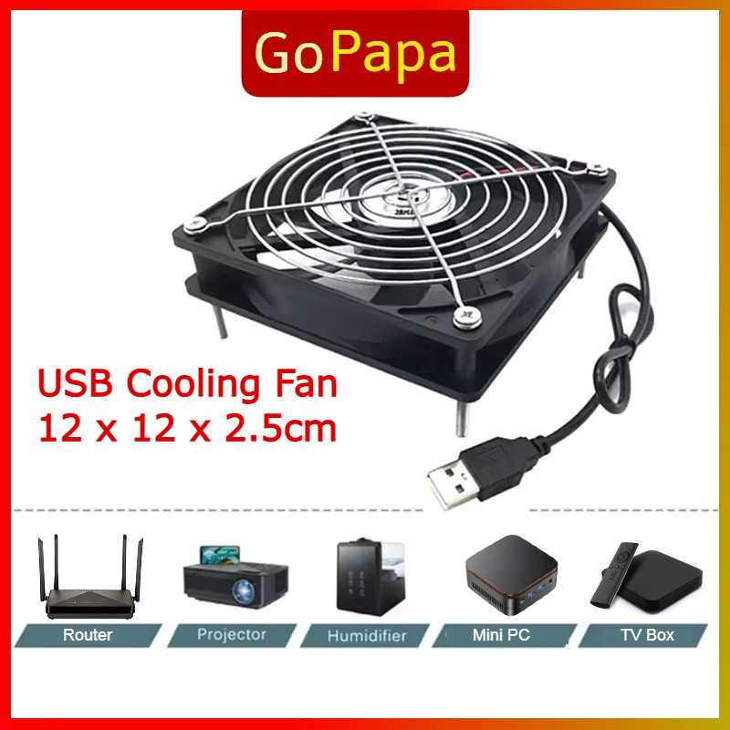 Cooling Fan 12cm 5V USB Power Cooling Router TV Box Fans PS4 Xbox Kipas ...