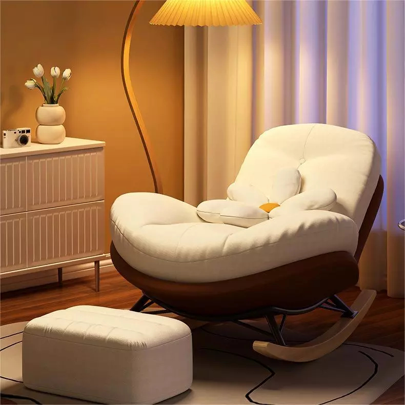 『Free Shipping』Nordic style single rocking chair lazy sofa balcony ...