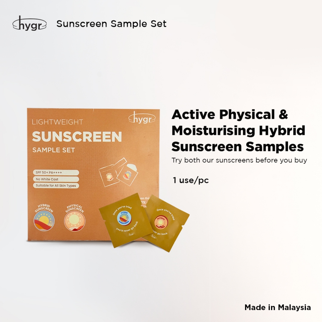 HYGR Lightweight Moisturising Active Physical & Hybrid Sunscreen Sample ...