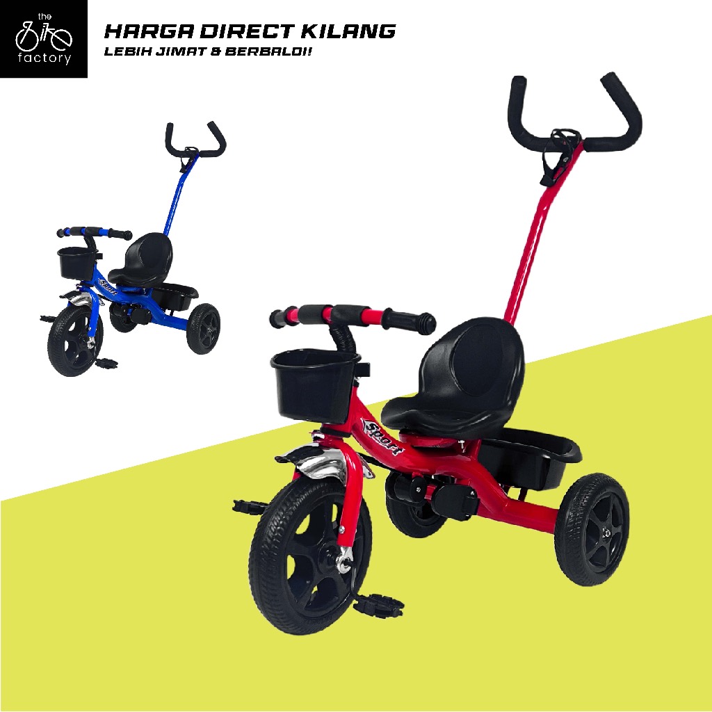 [Ready Stock] Kids Tricycle Basikal Roda 3 Kanak-Kanak 2-6 Tahun Dengan ...