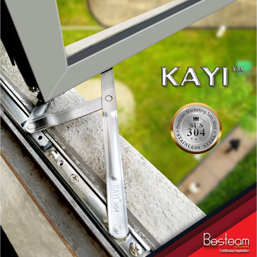 1 Pair 4 Bar Hinge Steel 430 Friction Stay / Swing Window Hinge / Round ...
