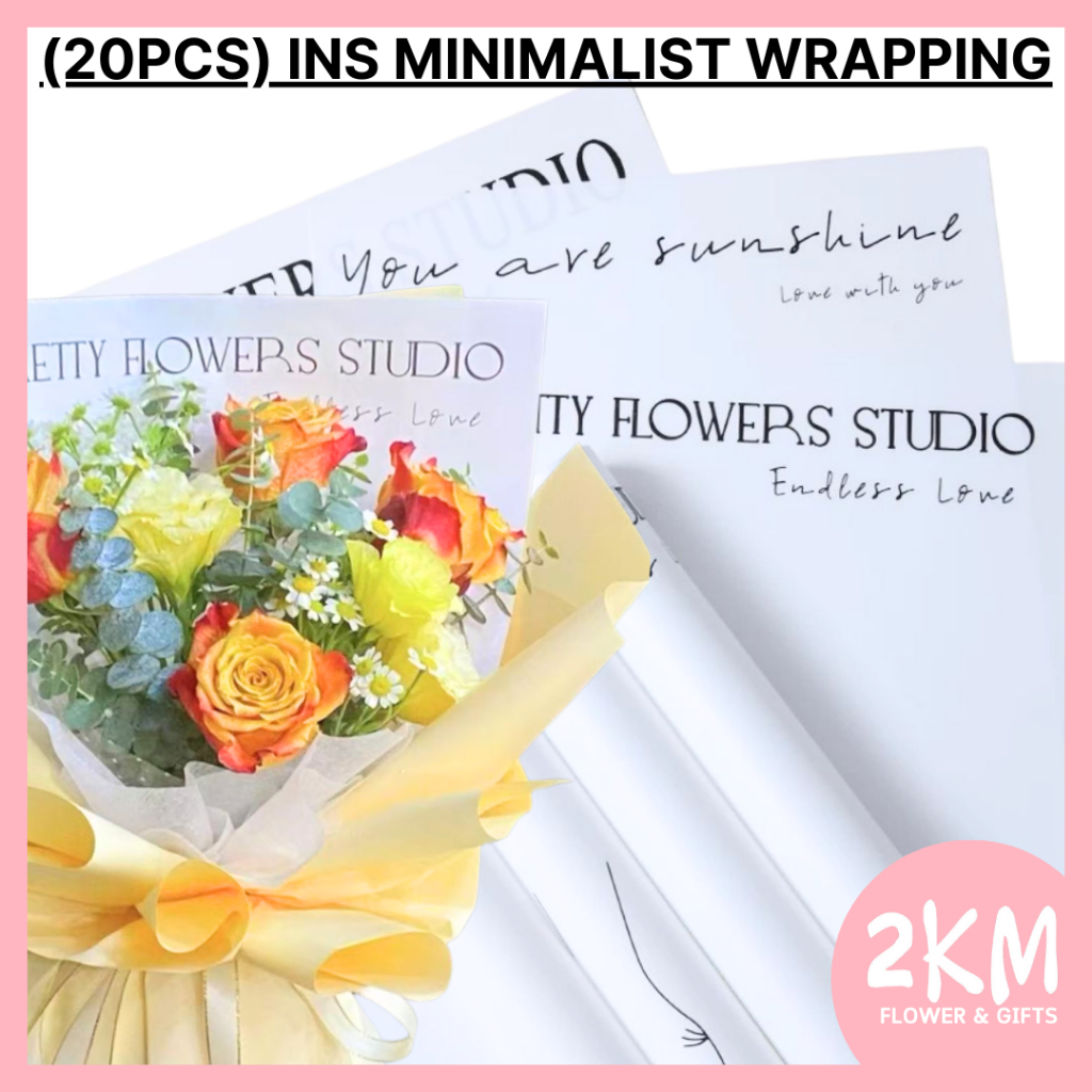 (20PCS) INS MINIMALIST Waterproof Flower Wrapping Paper Bouquet Gift ...