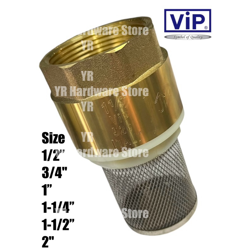 VIP Brass Spring Foot Valve 1/2” / 3/4” / 1” / 1-1/4” / 1-1/2” / 2 ...