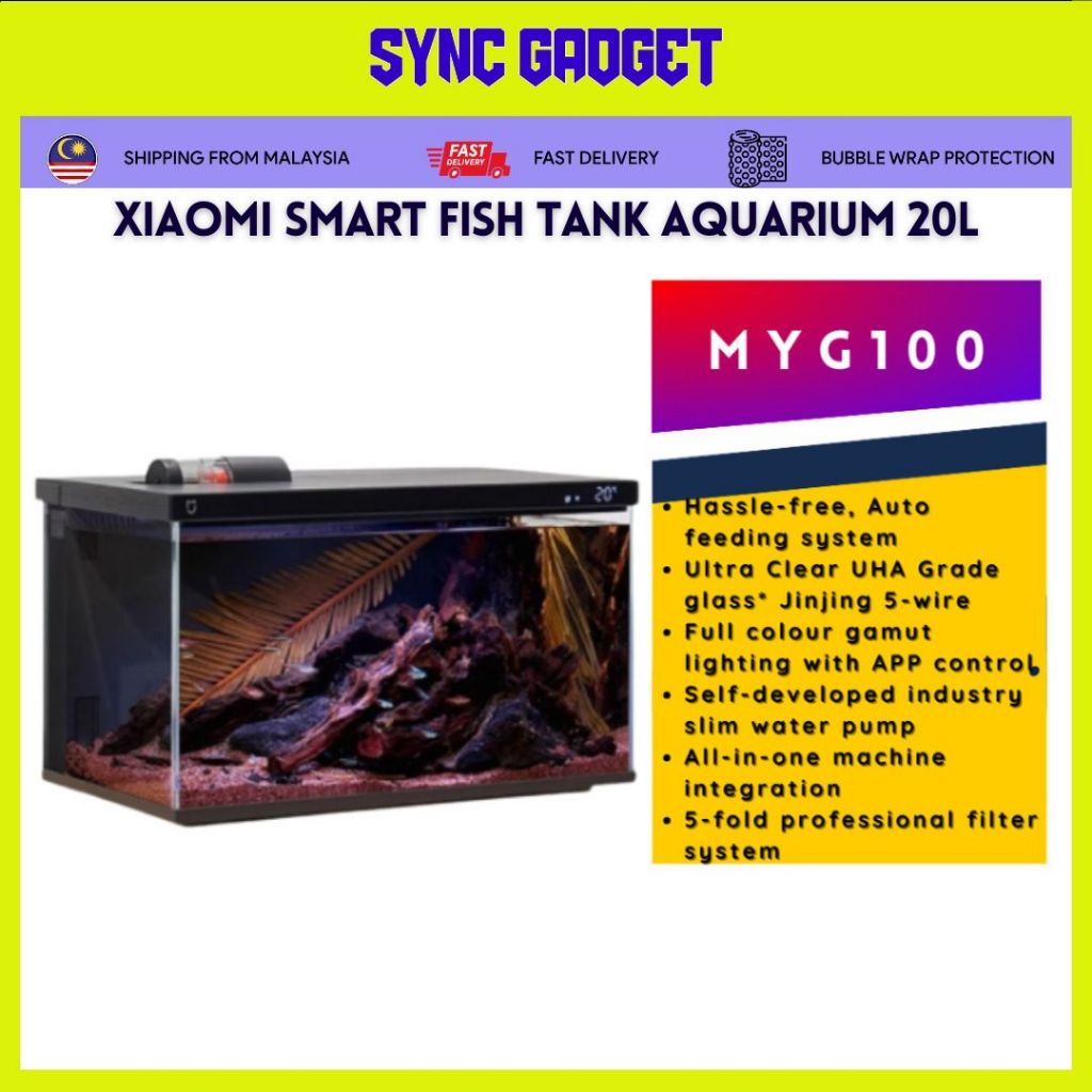 XIAOMI Smart Intelligent Fish Tank Aquarium 20L [APP Control I Remote ...
