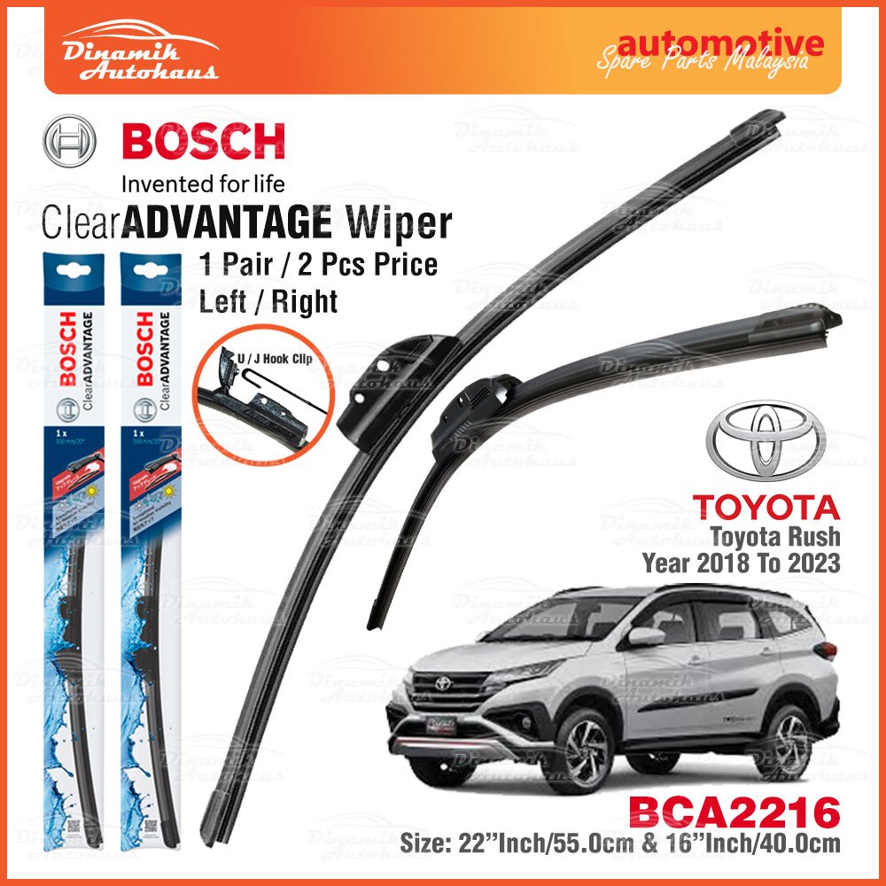 Bosch® SET-BS22CA-A Front, Driver And Passenger Side Wiper Blades, Frameless, Driver Side - 26 In. Length, Passenger Side - 22 In. Length - Foto 6