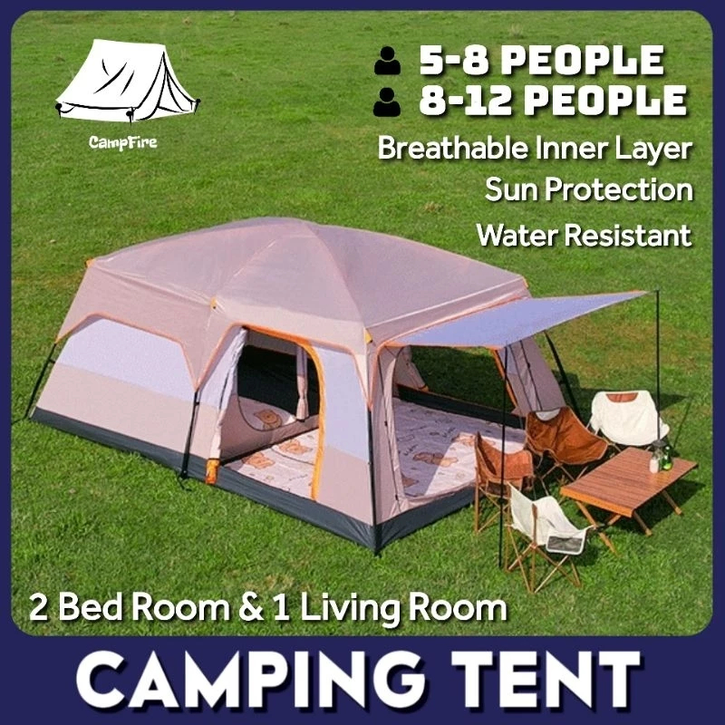 Khemah besar Big camping tent waterproof Kemah murah Large camping tent ...