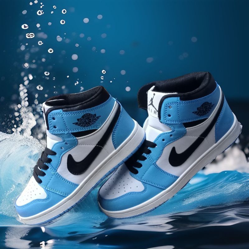 Ready stock NIKE Blue high cut Kids sheos kasut lelaki perempuan sneakers high quality available with box Shopee Malaysia