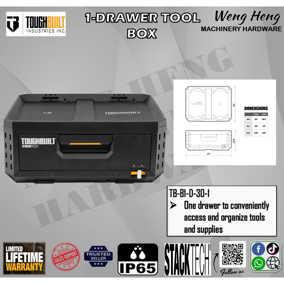 TOUGHBUILT STACKTECH 1-DRAWER TOOLBOX - TB-B1-D-30-1 | Shopee Malaysia
