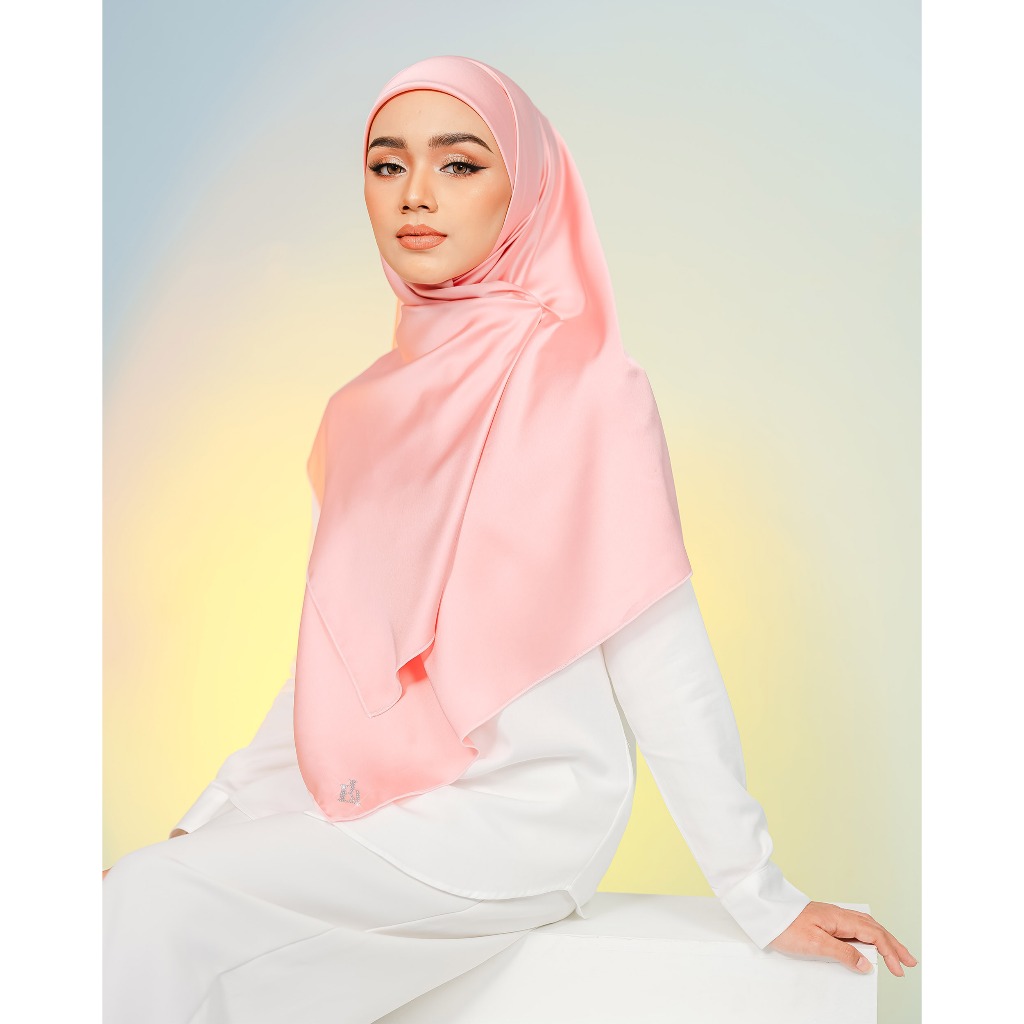 Tudung Eda Satin Silk Plain Original Crystal BH Bidang 45 Bawal House